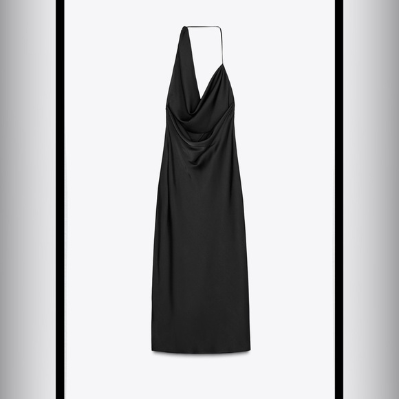 Zara halter asymmetrical midi dress - Picture 4 of 4